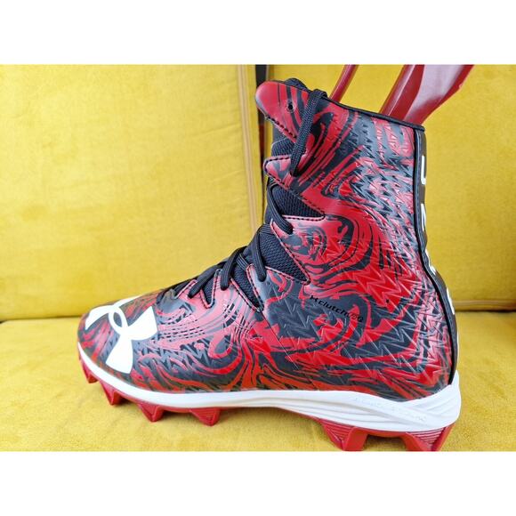 Under Armour Highlight Clutchfit Cleats Men Sz 13 Red & Black Football Shoes main image 8